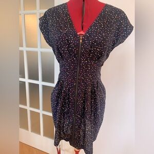 Forever 21 Navy Dress with Triangles and Zipper Front